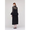 POTTERY LOW GAUGE-ZIP CARDIGAN-BALCK-