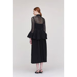 POTTERY LOW GAUGE-ZIP CARDIGAN-BALCK-