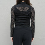 Knitted High Neck Top -BLACK-