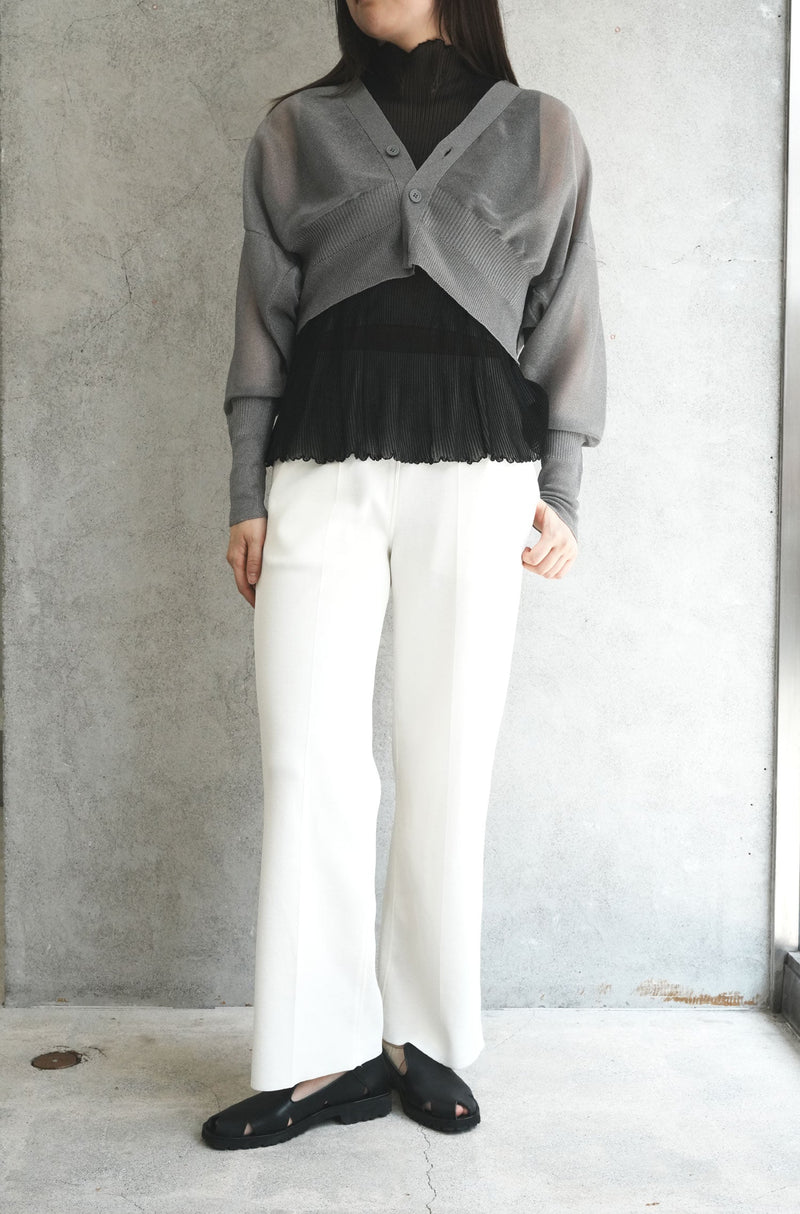 GARTER LUCENT CROPPED CARDIGAN-STEELGRAY-