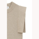 SQUARE SLEEVE KNIT TOPS -BLACK-
