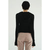 WOOL RIB HOODED TIGHT TOPS -BLACK-