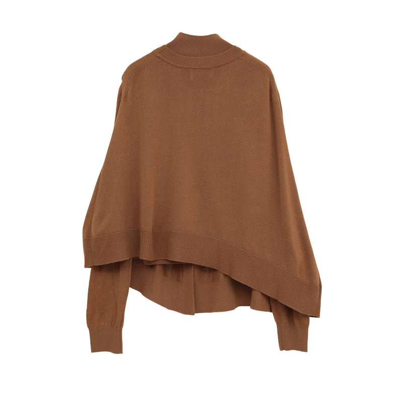 CAPE SET KNIT TOPS -CAMEL-