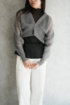 GARTER LUCENT CROPPED CARDIGAN-STEELGRAY-