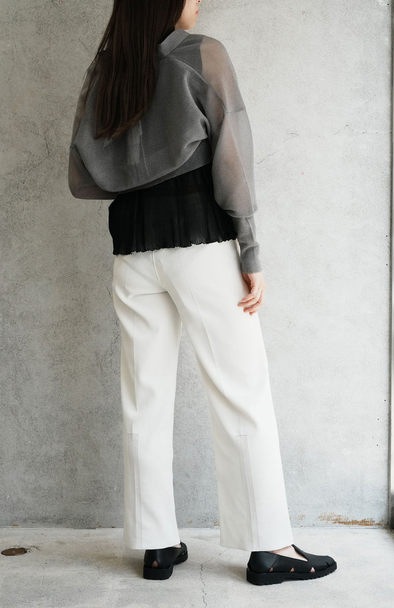 GARTER LUCENT CROPPED CARDIGAN-STEELGRAY-