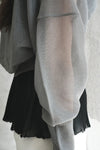 GARTER LUCENT CROPPED CARDIGAN-BLACK-