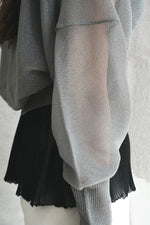 GARTER LUCENT CROPPED CARDIGAN-BLACK-
