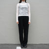 Knitted High Neck Top -BLACK-