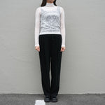 Knitted High Neck Top -BLACK-