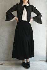 HYPHA LUCENT GLITTER SHIRT CARDIGAN-BLACKBLACK-