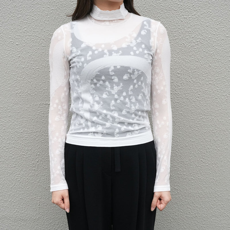 Knitted High Neck Top -BLACK-