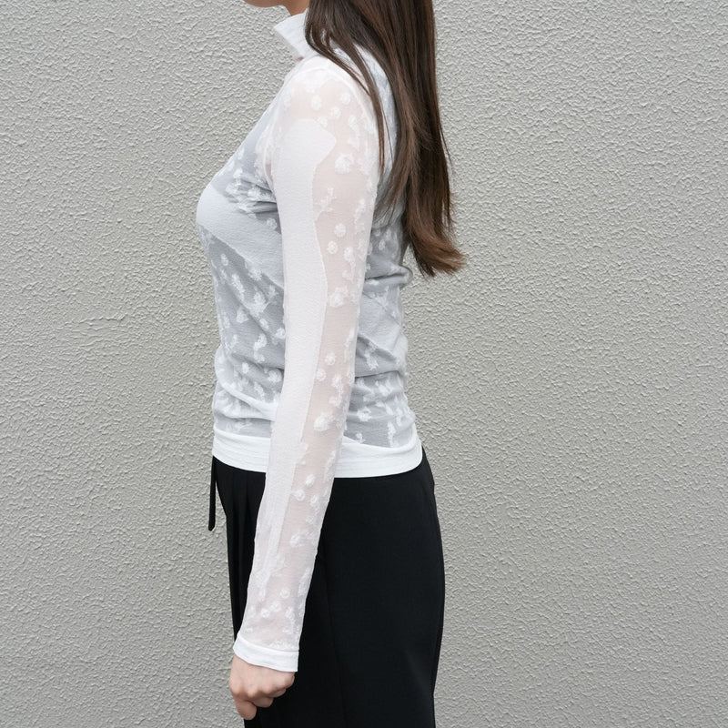 Knitted High Neck Top -BLACK-