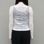 Knitted High Neck Top -BLACK-