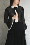 HYPHA LUCENT GLITTER SHIRT CARDIGAN-BLACKBLACK-
