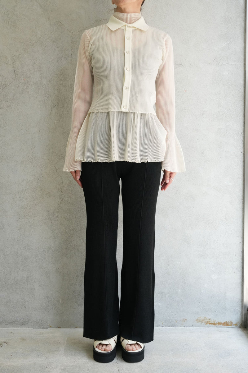 HYPHA LUCENT GLITTER SHIRT CARDIGAN-PEARLGOLD