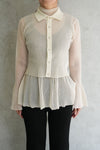 HYPHA LUCENT GLITTER SHIRT CARDIGAN-PEARLGOLD