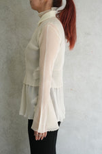 HYPHA LUCENT GLITTER SHIRT CARDIGAN-PEARLGOLD