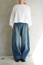 CROPPED LONG-SLV TEE/BIG FIT(6.5OZ)-C/BROWN -