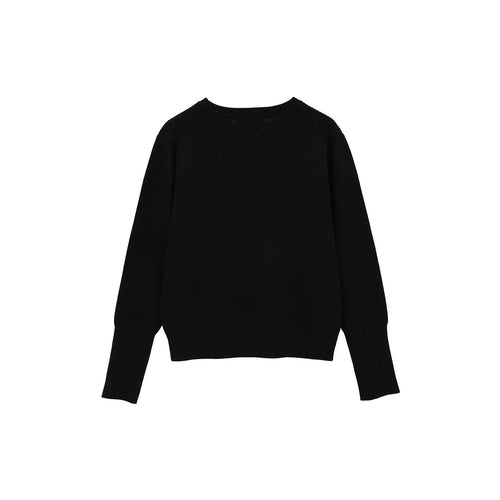 BASIC COMPACT KNIT TOPS -BLACK-