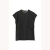 SQUARE SLEEVE BLOUSE -BLACK-
