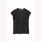 SQUARE SLEEVE BLOUSE -BLACK-