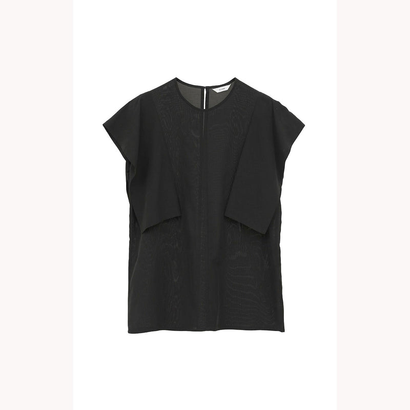 SQUARE SLEEVE BLOUSE -BLACK-