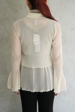 HYPHA LUCENT GLITTER SHIRT CARDIGAN-PEARLGOLD