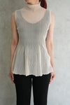 HYPHA LUCENT GLITTER SLEEVELESS TOP-PEARL GOLD-