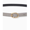 Cow Hide Leather Narrow Belt -BLACK-