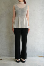 HYPHA LUCENT GLITTER SLEEVELESS TOP-PEARL GOLD-