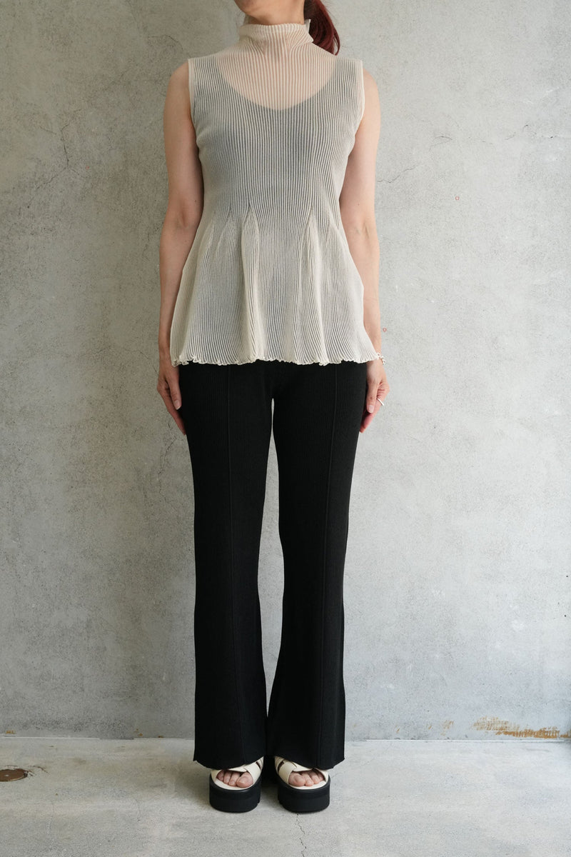 HYPHA LUCENT GLITTER SLEEVELESS TOP-PEARL GOLD-