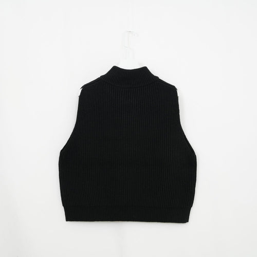 RIBBED KNIT WOOL VEST