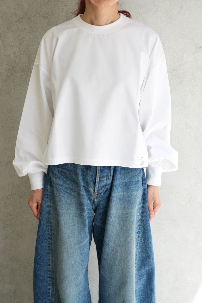 CROPPED LONG-SLV TEE/BIG FIT(6.5OZ)-C/BROWN -