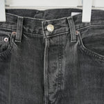 DENIM BARREL LEG JEANS -USED WASH(BLACK)-