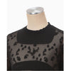 Knitted Crew Neck Top -BLACK-
