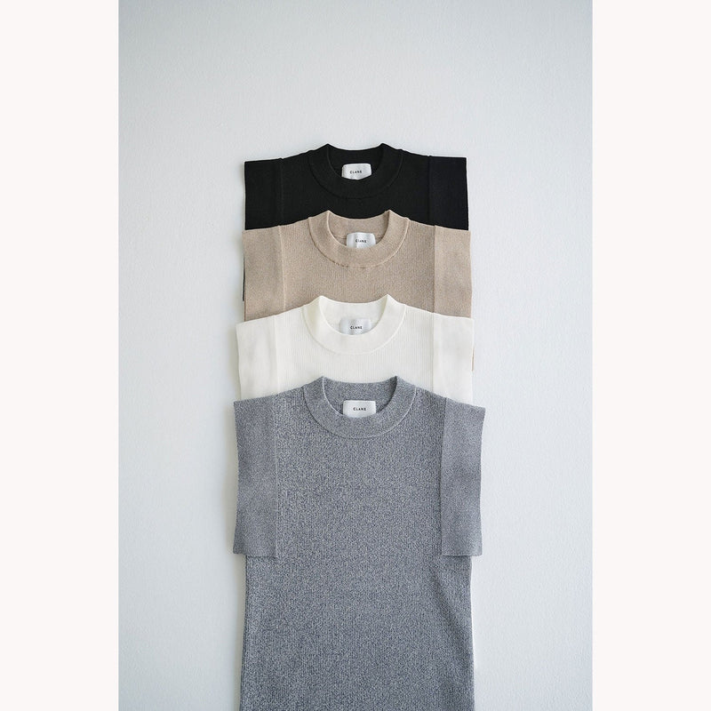 SQUARE SLEEVE KNIT TOPS -BLUE-