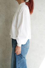CROPPED LONG-SLV TEE/BIG FIT(6.5OZ)-C/BROWN -