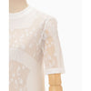 Knitted Crew Neck Top -WHITE-
