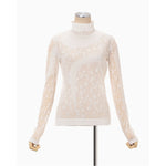 Knitted High Neck Top -BLACK-