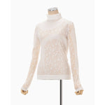 Knitted High Neck Top -BLACK-