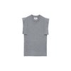 SQUARE SLEEVE KNIT TOPS -BLACK-