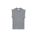 SQUARE SLEEVE KNIT TOPS -BLACK-