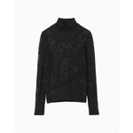 Knitted High Neck Top -BLACK-