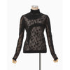 Knitted High Neck Top -BLACK-