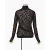 Knitted High Neck Top -BLACK-