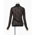 Knitted High Neck Top -BLACK-