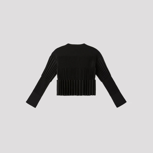 ACCORDION CROPPED CARDIGAN-BLACK-