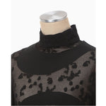 Knitted High Neck Top -BLACK-