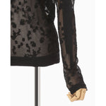 Knitted High Neck Top -BLACK-