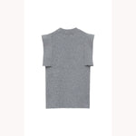 SQUARE SLEEVE KNIT TOPS -BLACK-